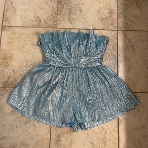 Blue shimmer romper from ASOS